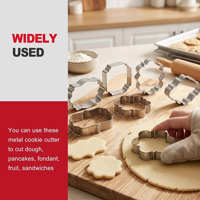 10 Piece Plaque Cookie Cutter Set, Assorted Shapes Stainless Steel Frame Cookie Cutters,Biscuits and Dough, Ideal for Wedding Holiday Birthday Party Baking Decorations and DIY Crafts
