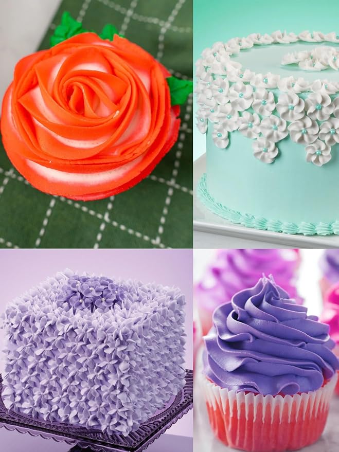 2D Piping Tip and Bags Set,2D Closed Star Tip 3 pcs with 20 Disposable Pastry Bags for Cake Decorating,23 Pcs