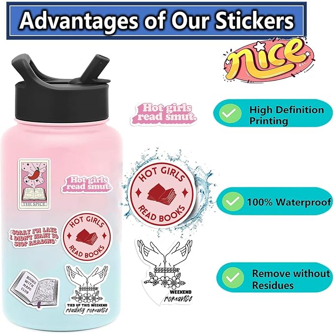 104 PCS Romance Book Stickers for Kindle- Bookish Fantasy Dragon Aesthetic Stickers for Kindle Case, Water Bottle, Scrapbook, Journal - Cute Book Lover Gifts for Adults Teens