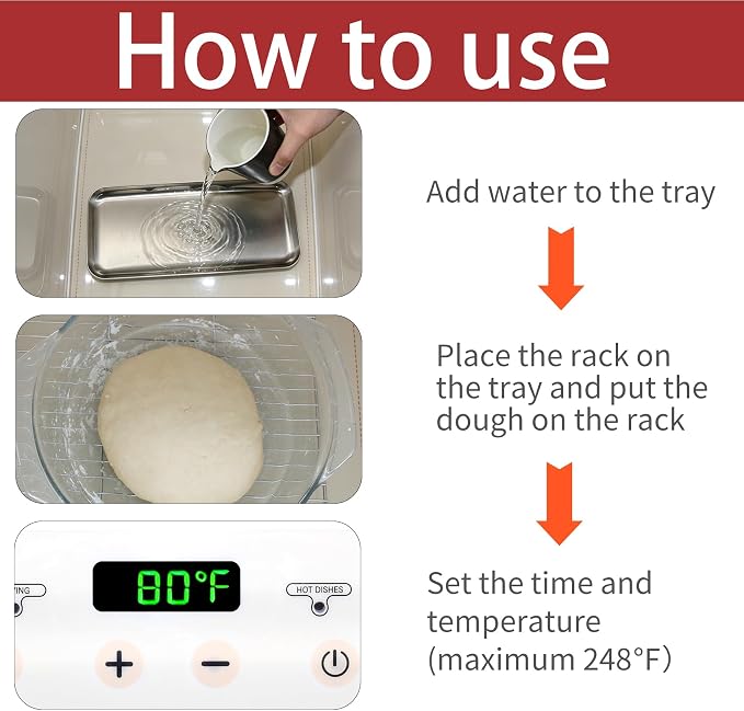 Premium Bread Proofer & Slow Cooker – for Bread, Yogurt & Fermentation | 25L, 32–248℉ Digital Temp Control, 10H Timer, Removable Shelf – Luxe Gift for Home Bakers