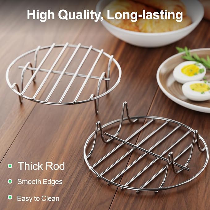 GSlife Instant Pot Steamer Rack - Stainless Steel Instant Pot Accessories, 2 Pack Steam Rack for 3, 6, 8 Qt Pressure Cooker, Cooking Cooling Steaming Baking Rack 7''