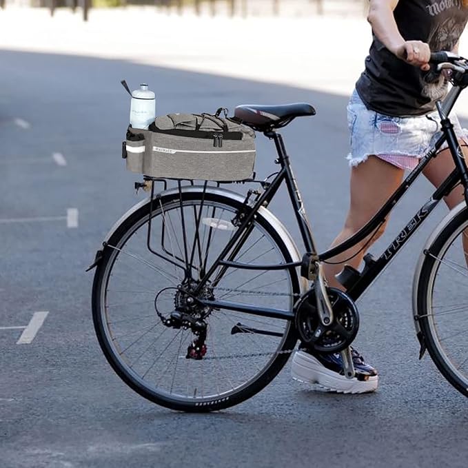 RAYMACE Bike Rear Rack Bag with Tail light, Bike Truck Cooler Bag for Warm or Cold Items