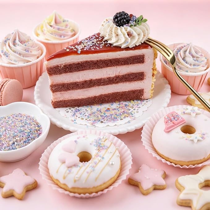 Pastel Sanding Sugar Sprinkles - Sparkling Sugar Crystals (130g/4.6oz) | Purple Yellow Blue Pink Sugar Sprinkles for Baking Decorations, Cookies, Cupcakes, Cakes, Ice Cream Toppings