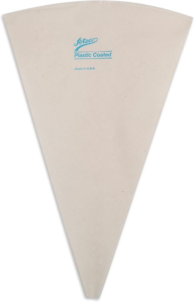 Ateco Plastic Coated Canvas Decorating Bag, 21-Inch, Reusable, Made in USA, White