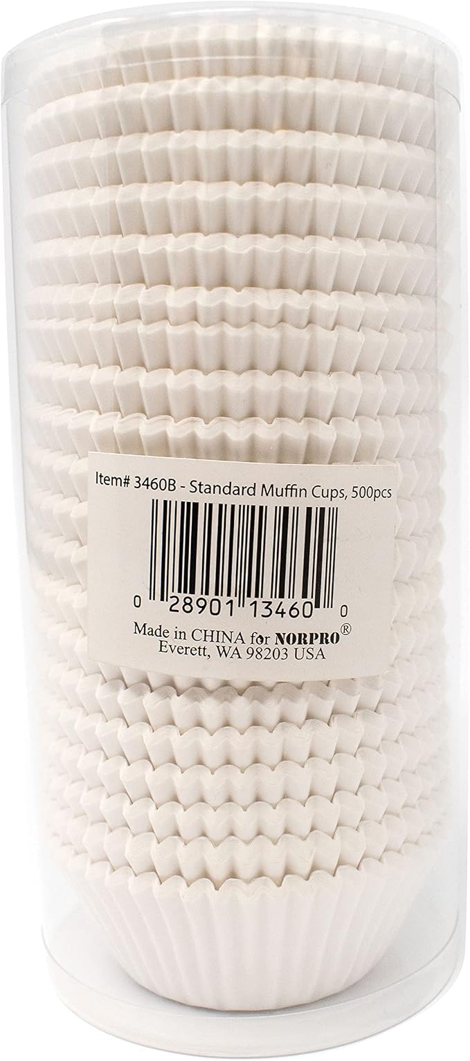 Norpro Standard Muffin Cups, White, Pack of 500
