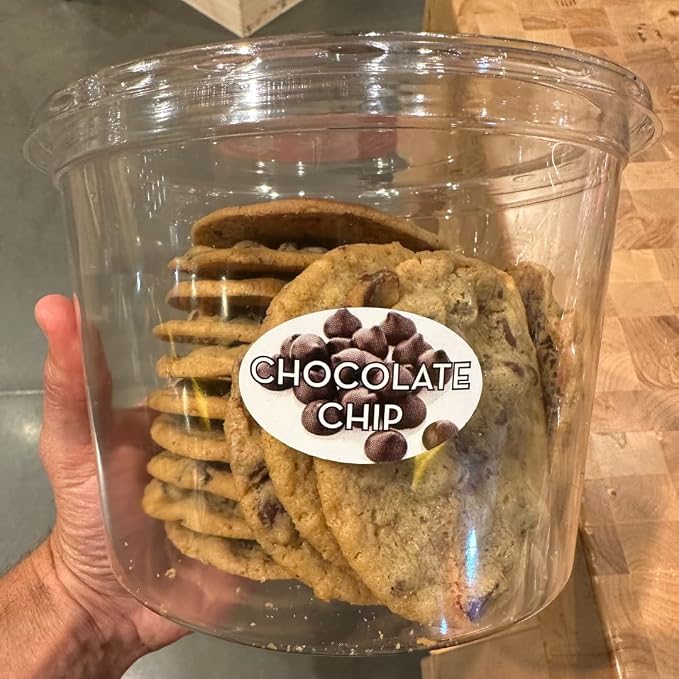 Chocolate Chip Flavor Label - Grocery Store, Bakery, Farmer's Market Food Labels 1.25 x 2 Inch Oval Shape 500 Total Adhesive Stickers