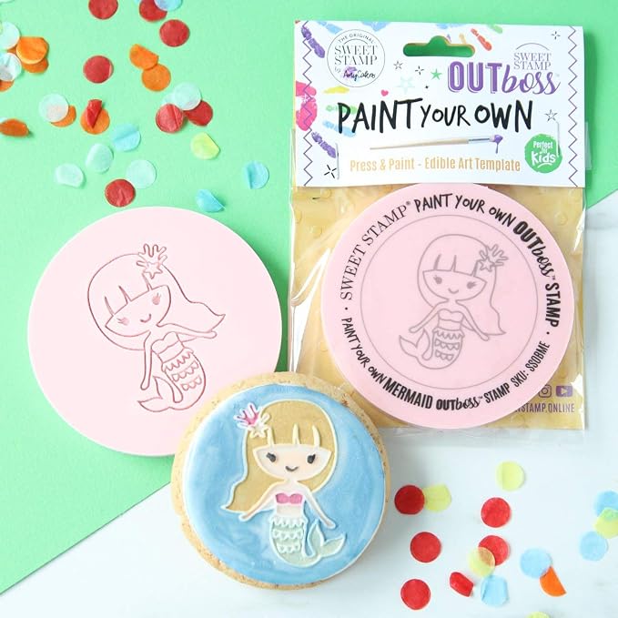 Sweet Stamp by AmyCakes Outboss Plastic Paint Your Own, Mermaid