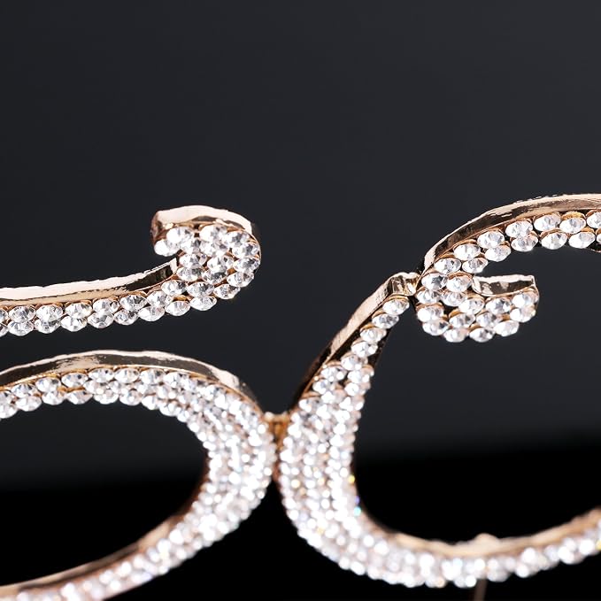 50 Cake Topper | Premium Bling Rhinestone Diamond Gems | 50th Birthday or Anniversary Party Decoration Ideas | Quality Metal Alloy | Perfect Keepsake