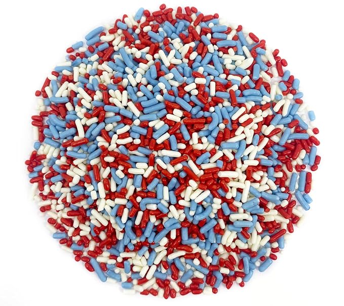 Mystic Sprinkles Fourth of July Sprinkles Mixes (Americana Jimmy Mix 3.5oz)