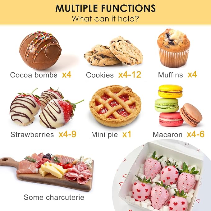 Moretoes 30pcs White Cookie Boxes with Window, 6x6x3 Inches, Bakery Boxes for Cookies, Pastry,Strawberries, Small Pie, Macarons