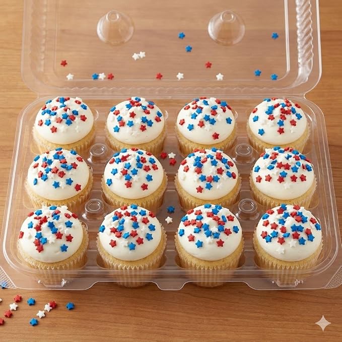 Oasis Supply Patriotic Sprinkle Mix – Red White & Blue Edible 4th of July Cake & Cupcake Decorations with Stars, Jimmies & Sugar Pearls – Independence Day & Memorial Day Party Dessert Toppings (Red, White & Blue Stars)