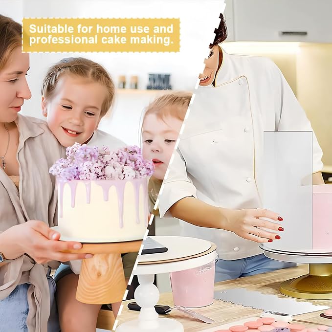 Cake Scraper for Cake Decorating,Smoothe Acrylic Material,8 Inch