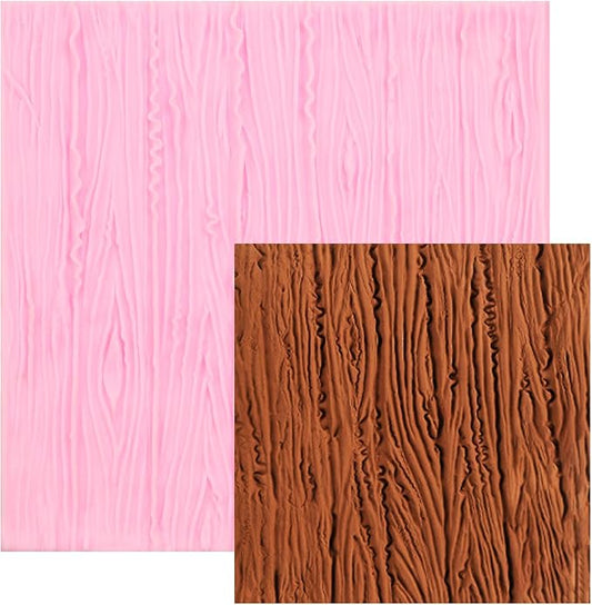 Wood Grain Tree Bark Silicone Molds, Bark Texture Mat Silicone Mold for Cake Decoration Candy Cupcake Topper Cake Polymer Clay Crafts Epoxy Resin