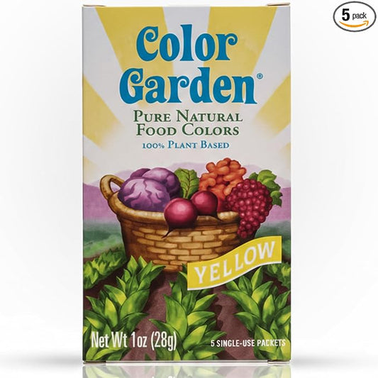 Color Garden Pure Natural Food Coloring, Yellow – 5 ct 1 oz | Plant-Based, Vegan, Non-Toxic Liquid Food Dye, Healthy Food Coloring