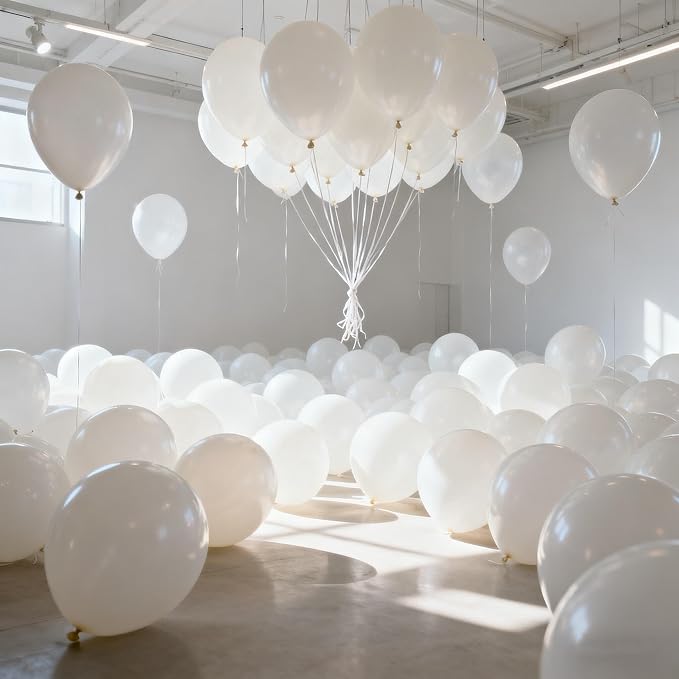 160Pcs White Balloons 12 Inch Latex Balloons for Baby Shower Birthday Wedding Party Decorations