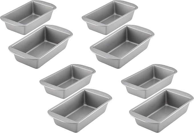 Farberware Bakeware Meatloaf/Nonstick Baking Loaf Pan Set, Two 9-Inch x 5-Inch, Gray (Pack of 4)