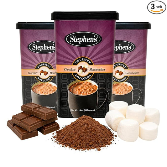 Stephen’s Milk Chocolate Marshmallow Hot Cocoa Mix, Smooth & Creamy Gourmet Hot Chocolate, 14 oz (Pack of 3)