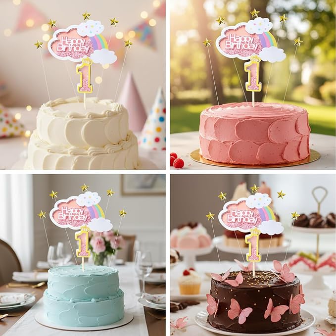 Acrylic Happy Birthday Cake Topper Durable Reusable Perfect for Birthday Cakes, Cupcakes, Dessert Tables Ideal for Kids Adults Birthday Celebrants (Pink)