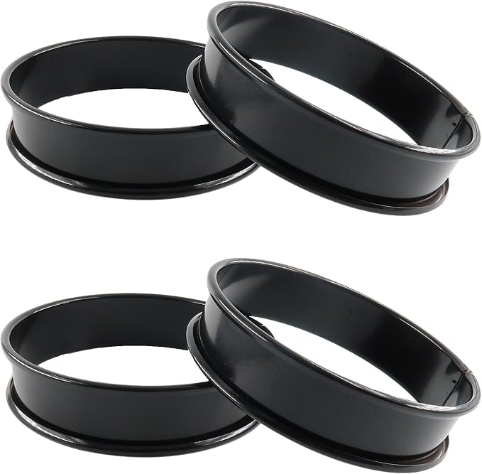 4Pk Crumpet Rings 3.75" Nonstick Egg Ring English Muffin Mold | stainless steel , easy release, dishwasher safe, even heat distribution