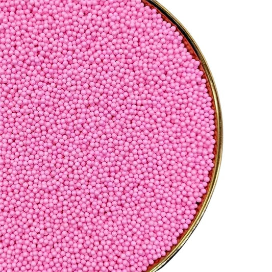 Nonpareils Sprinkles, White Edible Pearl Sprinkles for Cake Decorations, Baking, Ice Cream, Cookies, Cupcake Topper Edible Pearls Sprinkles - 2mm Matte White Sugar Pearls for Cake Decorating ( 130g/4.6oz )1 Bottle (2mm pink)