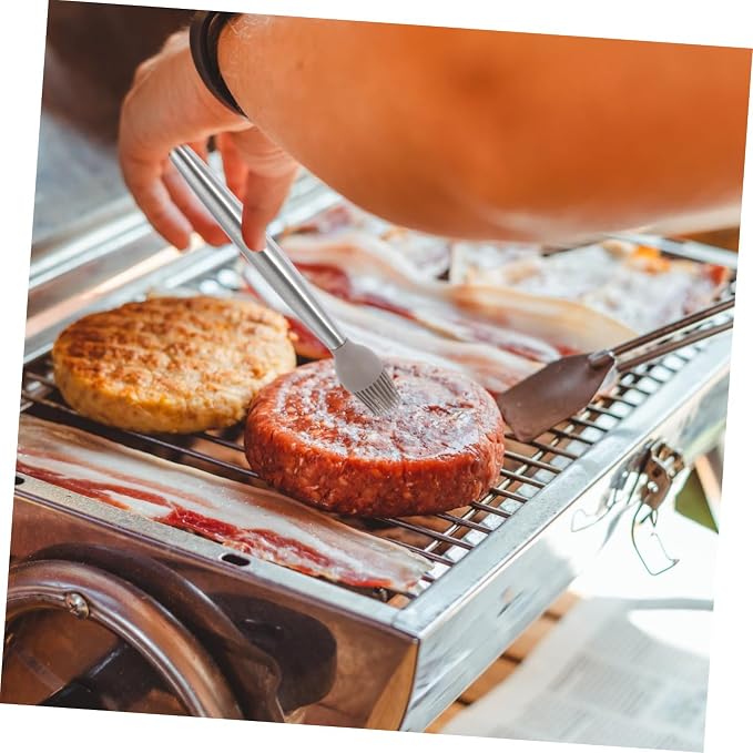 Abaodam Professional Silicone Basting Brush with Stainless Steel Handle Heat Resistant Bbq Oil Brush for Cooking Baking and Grilling Non-melting Kitchen Tool for Marinating and Glazing