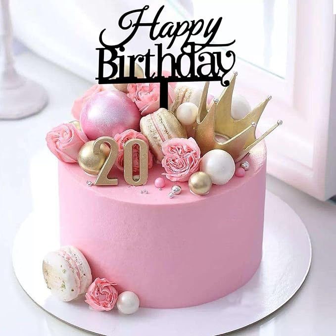 28PCS Acrylic Happy Birthday Cake Topper Birthday Cupcake Topper Cake Pick Decorations for Birthday Party Cake Desserts Pastries 4 Colors 7 Styles