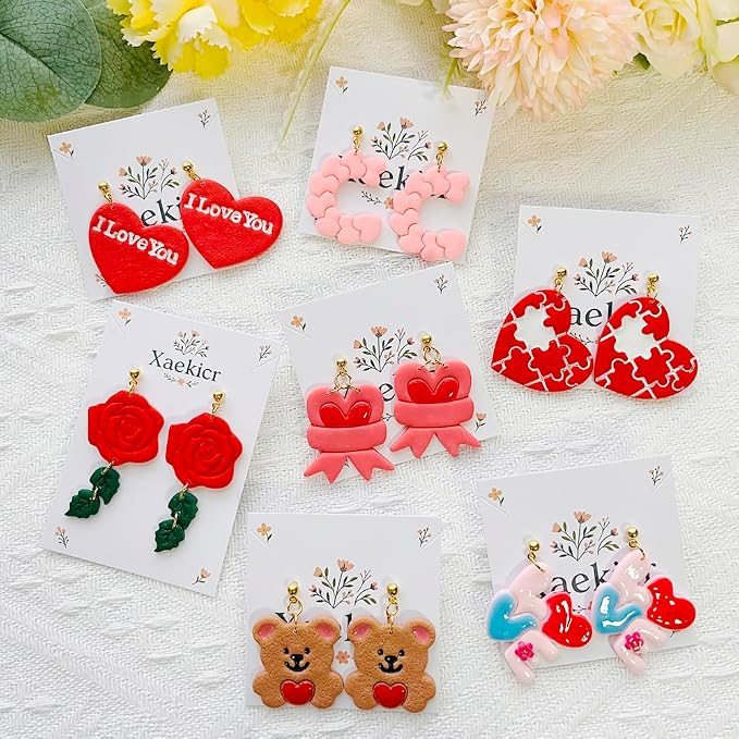 Xaekicr Heart Shape Polymer Clay Cutters Set – Polymer Molds & Clay Cutters for Polymer Clay, Decorative Earring, Clay Tools