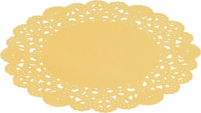 Restaurantware-Pastry Tek 6 x 6 Inch Paper Lace Doilies, 4000 Disposable Table Doilies - Elegant Lace Finish, Long Lasting, Orange Paper Placemat, for Pastries, Cupcakes, Desserts