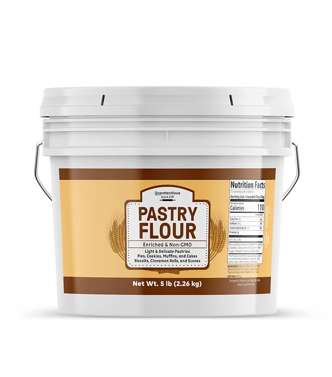 Unpretentious Pastry Flour, Non-GMO, Great For Flaky Pastries, Pies, Muffins, Biscuits (5 Pound)