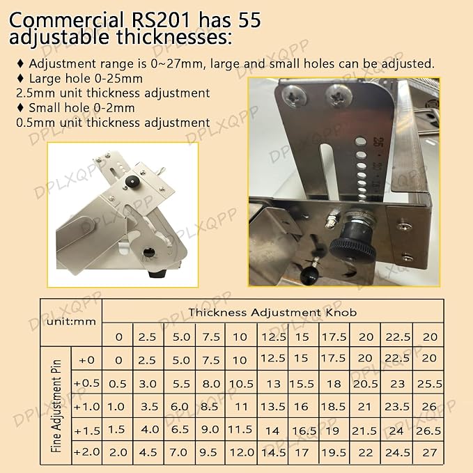 Commercial & Home Use Hand Crank Dough Sheeter Machine,Rs201 Adjustable Thickness (0-27mm) for Croissants,Pizza, Pasta,Foldable Stainless Steel Pastry Roller with Non-stick Pp Panel,RS201