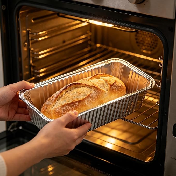 50 Pack Loaf Pans,2Lb Bread Loaf Baking Pans,Disposable Aluminum Loaf Pans,Foil Baking Container Small Foil Bread Tins for Baking Cakes, Easy Release,Non-Stick Meatloaf & Lasagna 8.5"x4.5"x2.5"