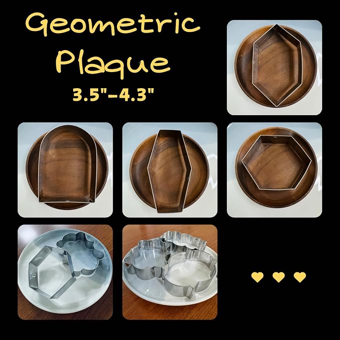 Large Plaque Cookie Cutter Set-10 Piece-4.0 Inch-Diswasher Safe-Frame Cookie Cutter Shape for Baking