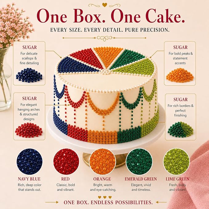 Confect-Twilight Rainforest Sparkling Sugar Sprinkle Mix – 5-Pack Assorted Edible Sugar Crystals in Midnight Blue, Deep Red, Bright Orange, Green & Parrot Green – Baking Decorations for Cakes, Cupcakes & Cookies –Vegan, Gluten-Free, Nut-Free, Soy-Free,...