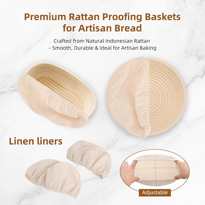 Sourdough Starter Kit, Sourdough Bread Baking Supplies, Bread Proofing Basket, sourdough starter jar, Sourdough Bread Basket, for Bread Making Baking Fermentation, Holiday Activities