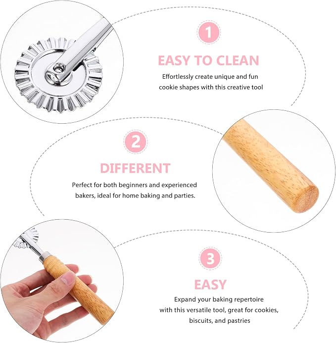 MAGICLULU Cookie Impression Mold Zinc Alloy Baking Cutter Tool Fluted Biscuit Cookie Cutter for Home Kitchen Baking and Party 2.54X1.57 Inch