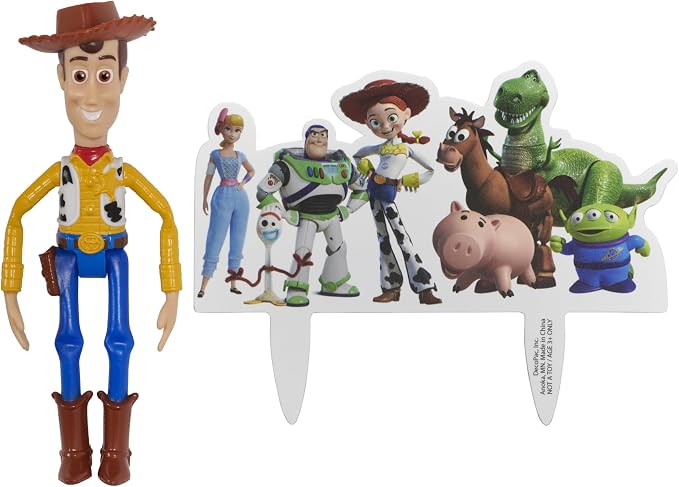 DecoSet® Disney and Pixar Toy Story 4 Team Toy Cake Topper, 2-Piece Decoration Set for Creating Playful Cakes