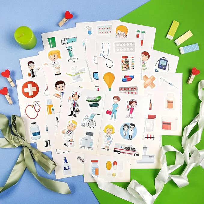 BulbaCraft 100Pcs Medical Stickers, Doctor Stickers, Doctor Decals, Gifts for Women & Men