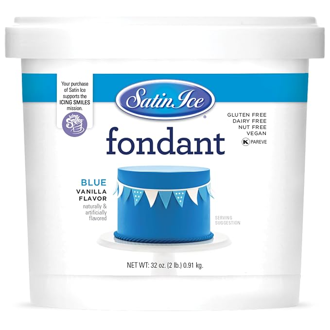 Satin Ice Fondant for Cake Decorating, Blue (2 Pound)