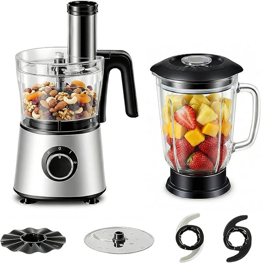 OLIXIS Food Processor with 2 Cups, Electric 1.5L Food Chopper for Meat, Vegetables, Dough, Puree, Shredding & Blending, 2 Adjustable Speeds, Sharp Blades, Safety Lock