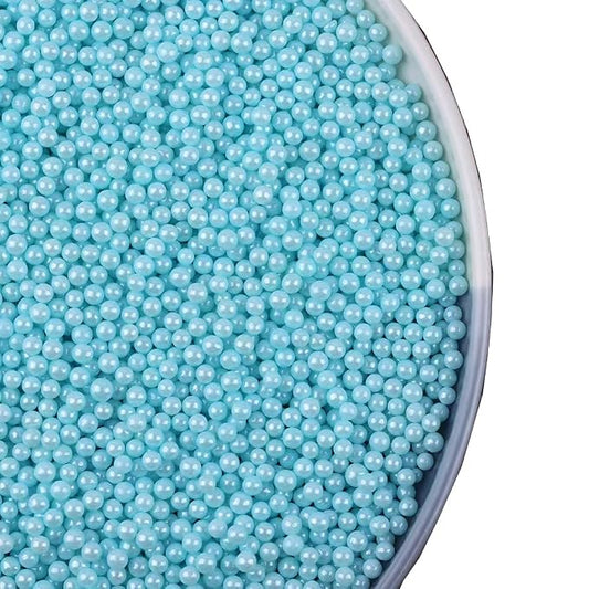 Blue Sprinkles Edible Pearl,130g 4.6OZ Cake Sprinkles,Cookie Sprinkles,Sugar Pearl, Edible Candy Pearls for Cake Cupcake Decorationg (4mm-qianblue)