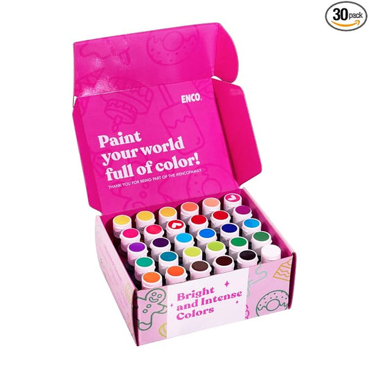 ENCO 30 Food Coloring Gel Set 1.41 oz each (40g), Includes Color Mixing Guide