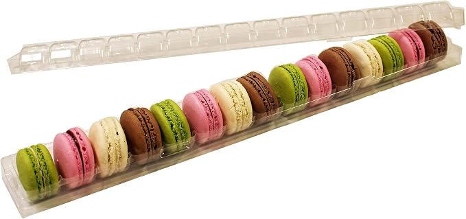 Pastry Chef's Boutique Clear Macaron Cookie Storage and Display Tray - Holds 15 Macarons - Made in France - Pack of 30