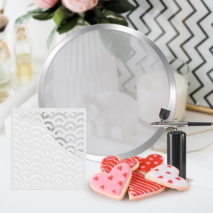 Cookie Stencil Screen, Tool for Cookie Stenciling & Airbrushing, Use on Its Own or with a Cookie Stencil Holder, Cookie Decorating Supplies, Made with Food-Safe Stainless Steel