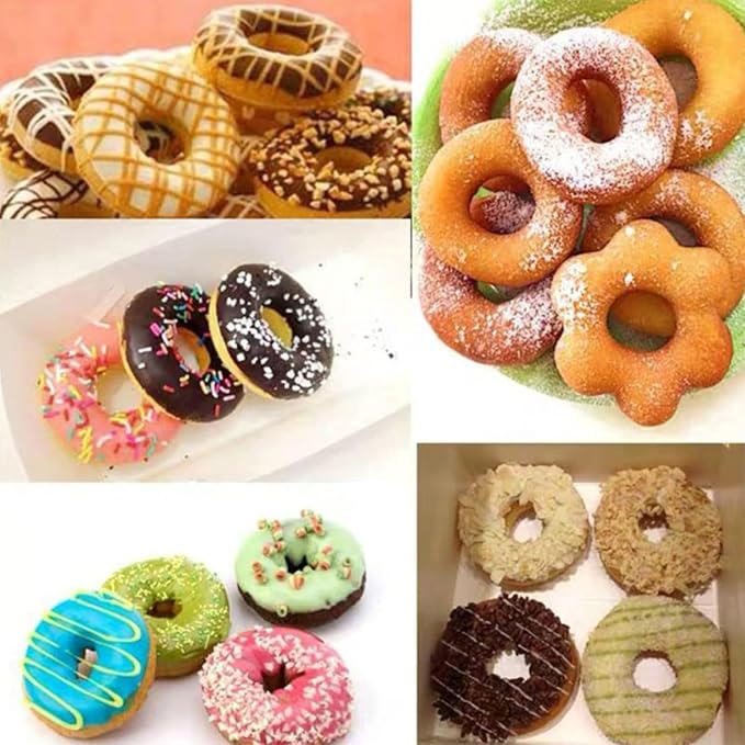 Kitchen Doughnut Mold - 3Pcs Baking Mold Round Baking Pan Silicone Molds Chocolate Chip Muffins Donut Baking Tray Heart Donut Cake Baking Tray Kitchen Supplies Donut Baking Mould Donut
