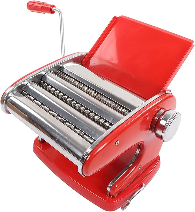 Manual Pasta Maker Machine 6 Adjustable Gears Hand Crank Noodle Press for Lasagna Fettuccine Dumpling Wrapper Dough Sheeter (Suction Cup Type 3 Blade)