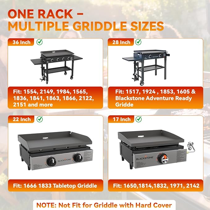 Griddle Warming Rack for Blackstone Griddle, Adjustable Griddle Accessories Cooling Warmer Rack for Black stone Weber and Most Tabletop Flat top 17 22 28 36 Inch Gas Grills