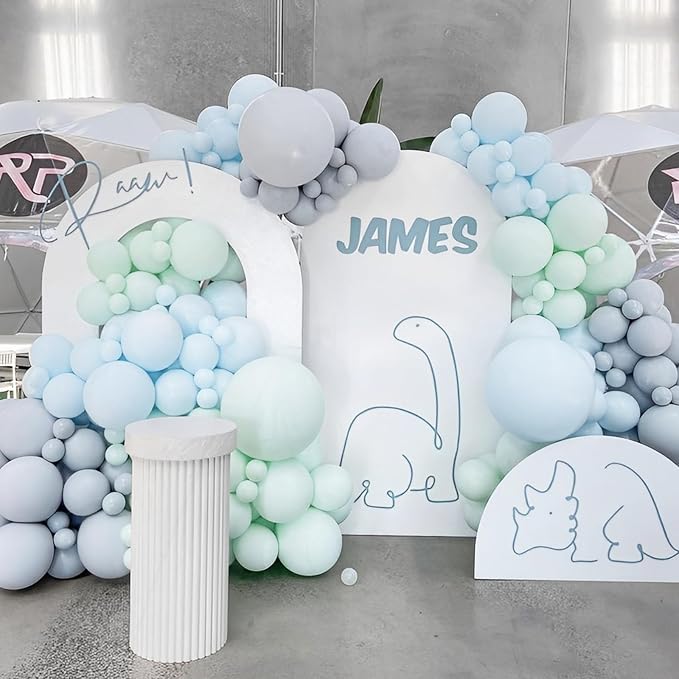 Voircoloria 90pack Mint Green Balloons Different Size 18/12/10/5 Inch Pastel Green Balloon Garland Arch Kit for Baby Shower,Graduation, Wedding, Birthday, Gender Reveal, New Year Decorations
