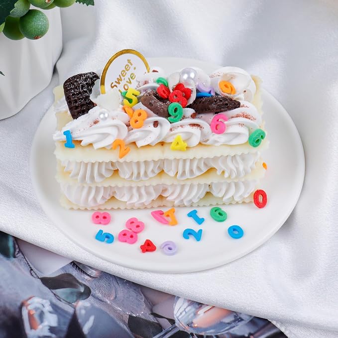 Number Sprinkles for Baking, Rainbow Sprinkles Edible, Edible Birthday Sprinkles for Cake Decorating, Cookies, Ice Cream and Macaron Toppings