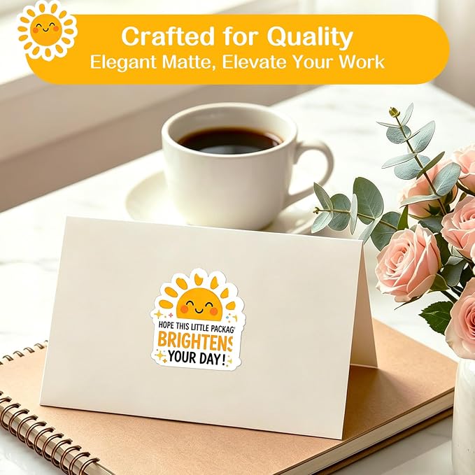 120 Pack Thank You Stickers for Small Business, Cute Packaging Stickers “Hope This Package Brightens Your Day”, Mailing Labels for Envelopes, Bakery Boxes, Gift Wrap, 1.6 Inch