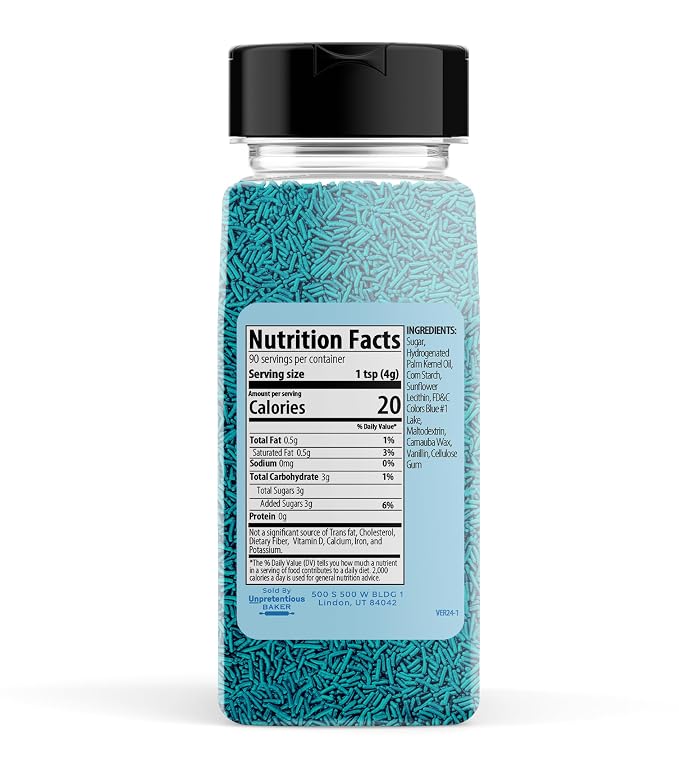 Unpretentious Blue Sprinkles, Perfect for Festivities, Multi-Use Shaker Bottle, Dessert Decorating